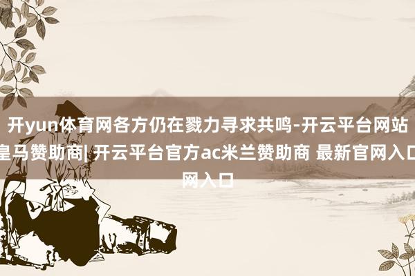 开yun体育网各方仍在戮力寻求共鸣-开云平台网站皇马赞助商| 开云平台官方ac米兰赞助商 最新官网入口