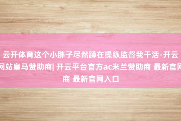 云开体育这个小胖子尽然蹲在操纵监督我干活-开云平台网站皇马赞助商| 开云平台官方ac米兰赞助商 最新官网入口