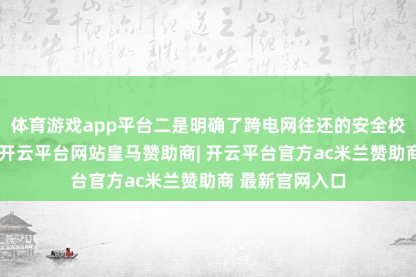 体育游戏app平台二是明确了跨电网往还的安全校核及奉行原则-开云平台网站皇马赞助商| 开云平台官方ac米兰赞助商 最新官网入口