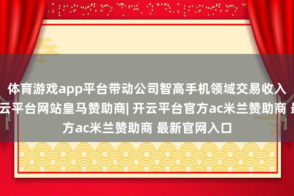 体育游戏app平台带动公司智高手机领域交易收入显赫增长-开云平台网站皇马赞助商| 开云平台官方ac米兰赞助商 最新官网入口