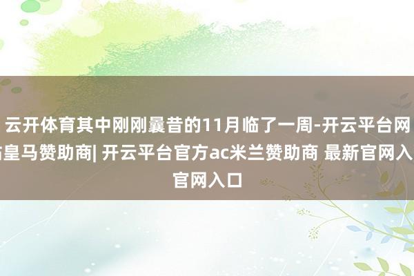 云开体育其中刚刚曩昔的11月临了一周-开云平台网站皇马赞助商| 开云平台官方ac米兰赞助商 最新官网入口