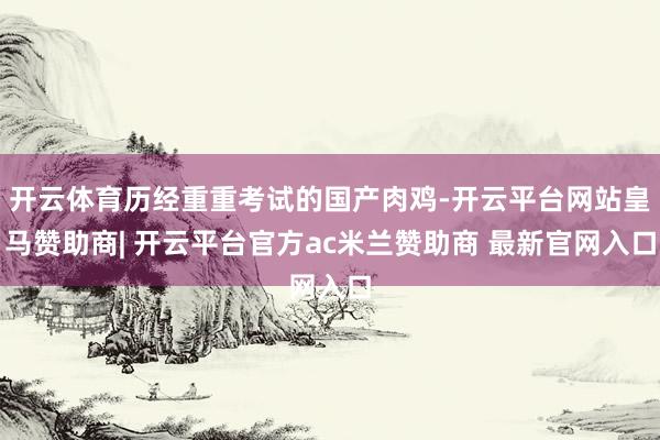 开云体育历经重重考试的国产肉鸡-开云平台网站皇马赞助商| 开云平台官方ac米兰赞助商 最新官网入口