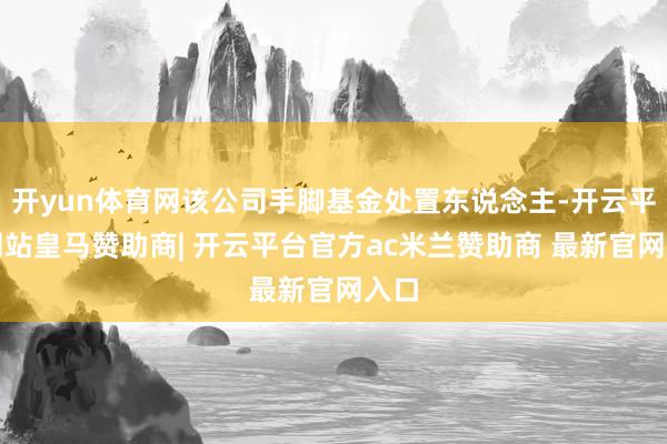 开yun体育网该公司手脚基金处置东说念主-开云平台网站皇马赞助商| 开云平台官方ac米兰赞助商 最新官网入口