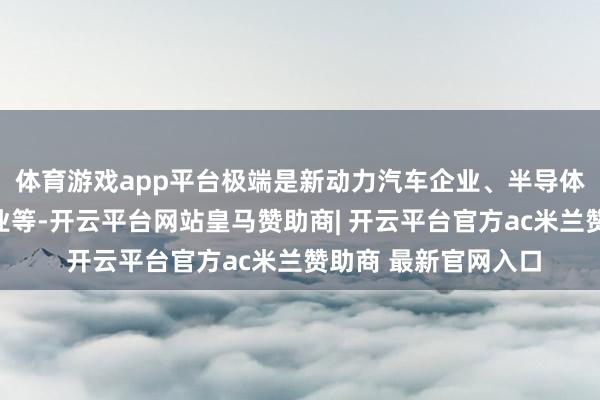 体育游戏app平台极端是新动力汽车企业、半导体、航空航天关联企业等-开云平台网站皇马赞助商| 开云平台官方ac米兰赞助商 最新官网入口